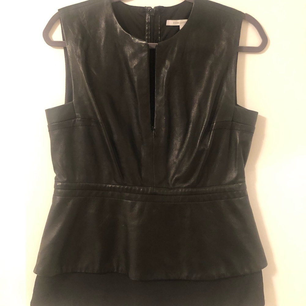 Diane Von Furstenberg leather top